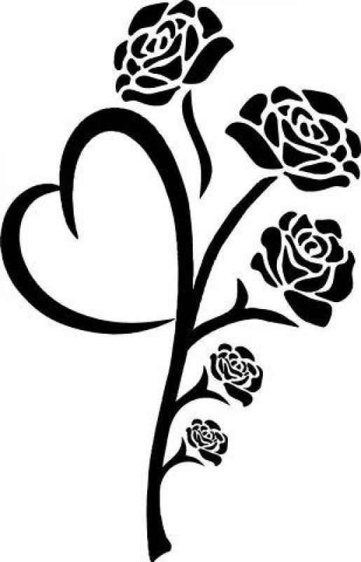 Hjerterose med 5 roser