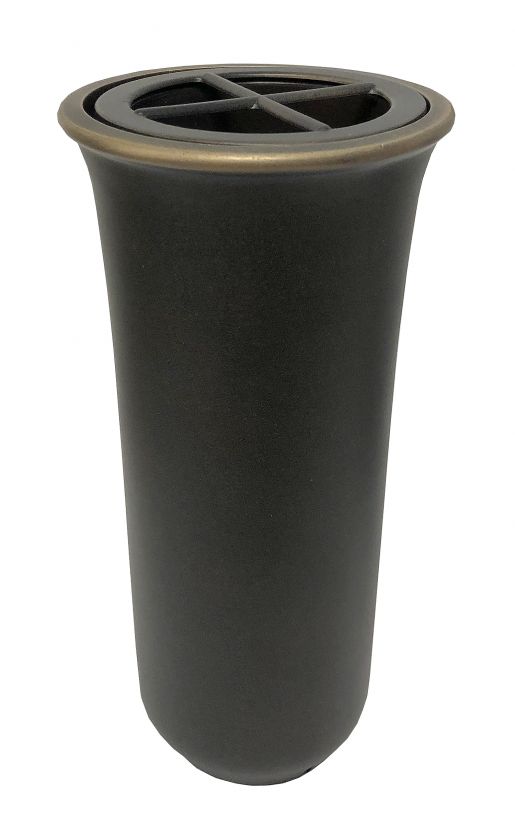 5213 Vase, bunnmontert - mørk bronse